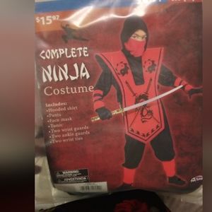 Ninja Costume Fun World Cosplay Jumpsuit Halloween Size 8